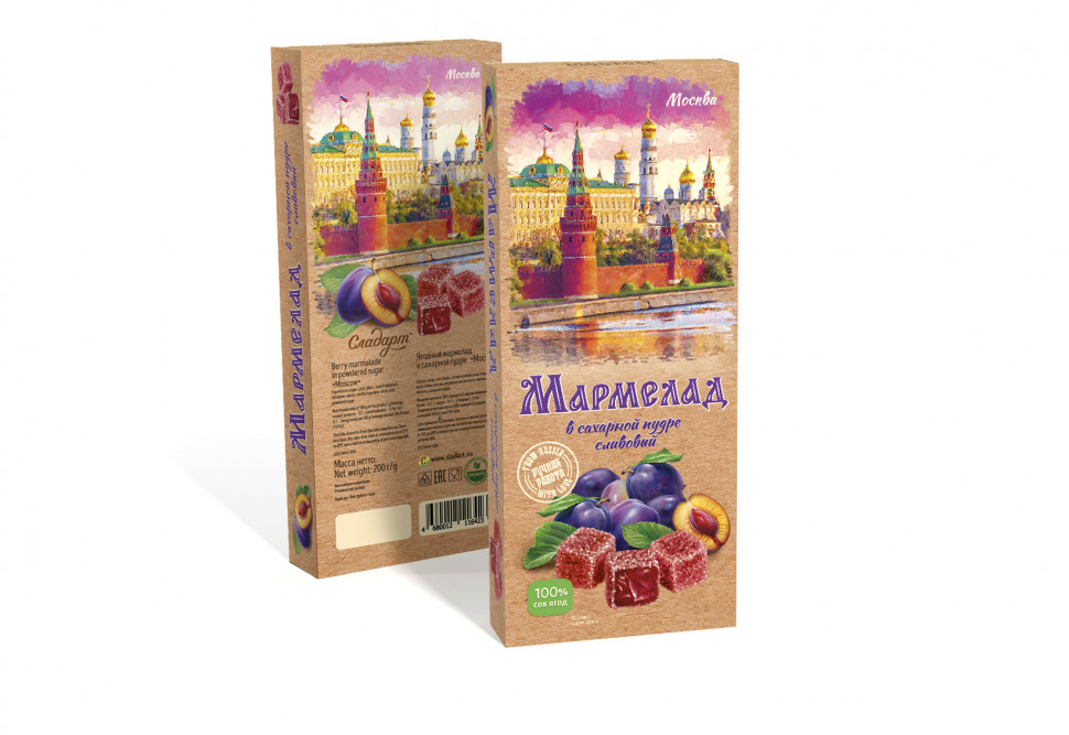  Сладарт Мармелад Сливовый МОСКВА в сахарной пудре (642), 200г   в Каменке