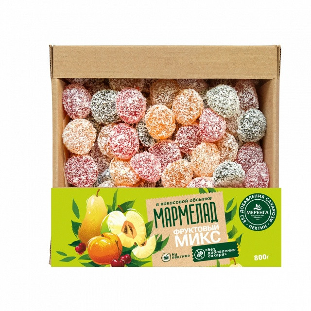  Меренга Мармелад в кокосовой обсыпке Фруктовый микс , 800г     в Каменке