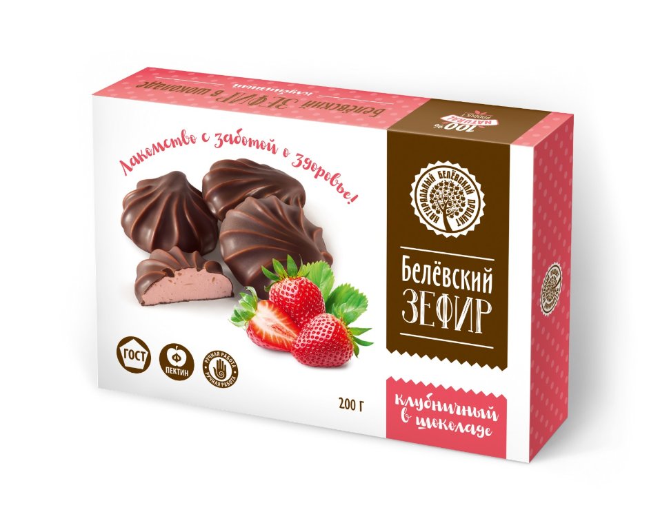   Зефир Белев 200г в шоколаде КЛУБНИЧНЫЙ      в Каменке